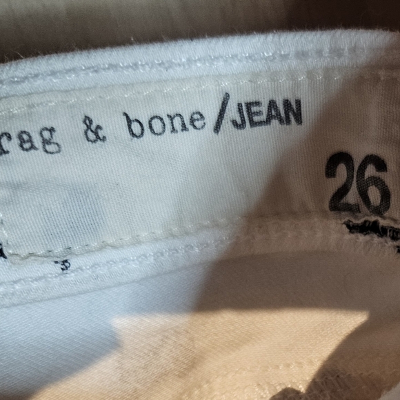 Rag & Bone Mila Motorcycle Print White Moto Cutoff Denim Jean Shorts size 26 - Picture 6 of 7